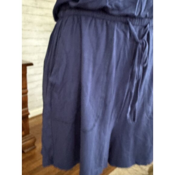 Reoria Navy Drawstring Waist Sleeveless Romper With Pockets Womens Size M - Picture 6 of 10